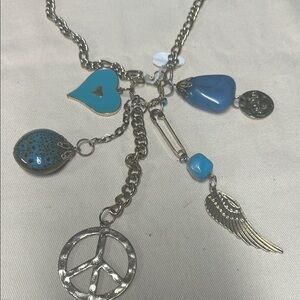 VCLM Multi pendants Necklace peace heart turquiose